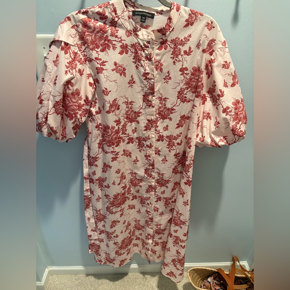 BR Red and Pink Floral Dress